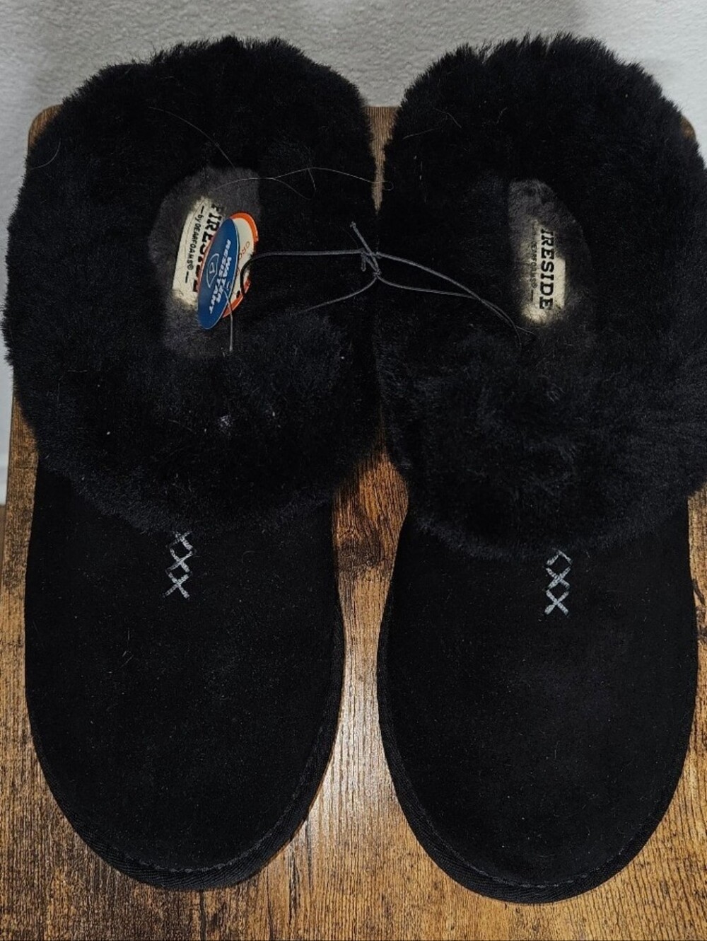Fireside by Dearfoams Women’s Black Slippers Size 11